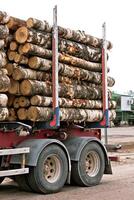 Log truck background photo