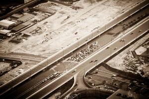 Top view of highway interchange in Dubai photo