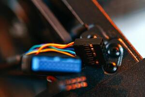 Computer parts close up photo abstract background