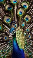 A peacock with feathers photo