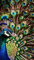 A peacock with feathers photo