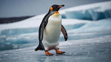King penguin king penguin on ice in antarctica photo