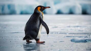 King penguin king penguin on ice in antarctica photo