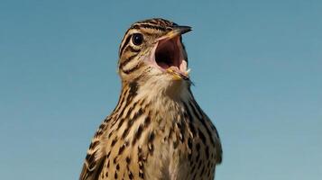 A bird with its mouth open and its beak open photo