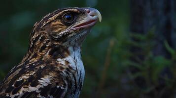 A close up of a bird with a big beak photo
