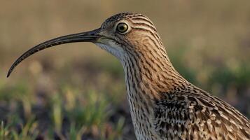 A close up of a bird with a long beak photo