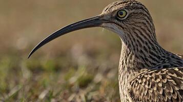 A close up of a bird with a long beak photo