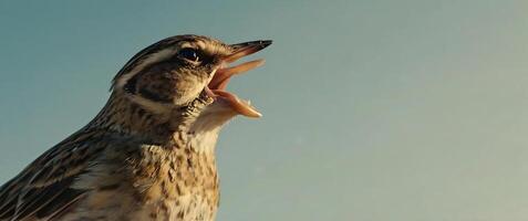 A bird with its mouth open and its beak open photo