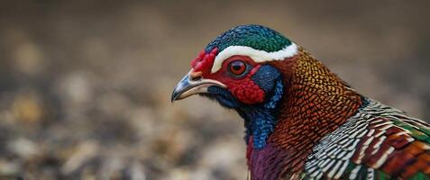 A close up of a colorful pheasant photo