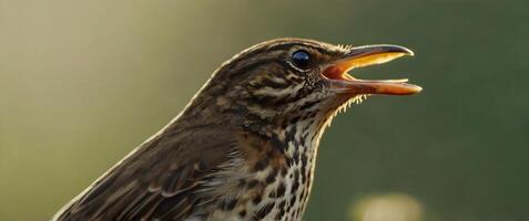 A bird with its mouth open and its beak open photo