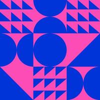 Brutalism geometrical Y2K seamless pattern. abstract colorful minimal shapes retro background vector