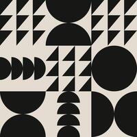 Bauhaus brutalism geometrical seamless pattern. abstract minimal shapes retro background vector