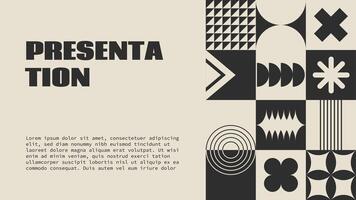 Presentation template. abstract minimal geometric shapes retro brutalism background for banner, header vector