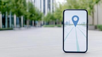 Interactive augmented reality interface on smartphone for city navigation and nearby place information photo