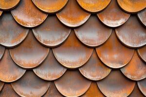 Abstract 3D surface with wave-like metallic patterns in copper and rust tones for industrial design inspiration photo