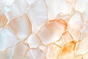 Close-up view of iridescent mother-of-pearl texture showcasing natural colors and soft light reflections photo