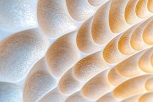A detailed view of an iridescent shell surface reveals a stunning array of intricate textures and light reflections photo