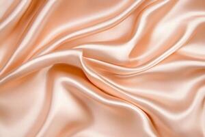 Elegant smooth silk fabric background in creamy white tones with gentle folds and a soft focus effect photo