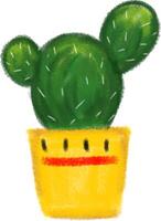 a drawing of a cactus in a pot vector