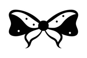 Simple Ribbon Bow Icon in Black vector