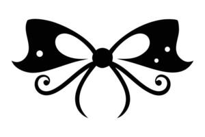 Stylish Black Bow Icon with Curved Lines vector