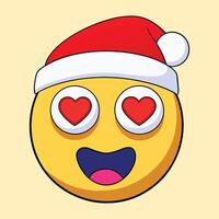 Christmas smiling face with heart eyes Large size of yellow emoji smile vector