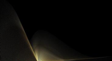 Abstract art with gold, yellow wave line or curve line pattern, smooth light shiny, texture on dark, black color background.Illustration luxury, modern graphic design golden metal for wallpaper vector