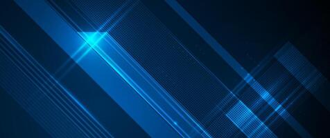 Abstract light line, stripe pattern, geometric shapemon gradient blue background. vector