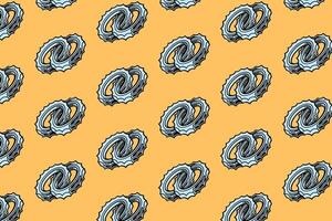 gear 3d with infinite shape colorful pattern on orange background. jagged ring with loop object seamless pattern background. cool serrated gear with endless seamless pattern for decor, merchandise vector