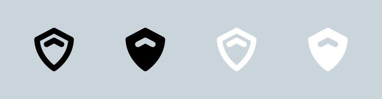 Privacy icon set in black and white. Personal data signs illustration. vector