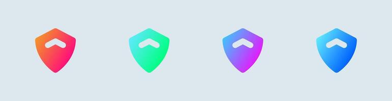 Privacy solid icon in gradient colors. Personal data signs illustration. vector