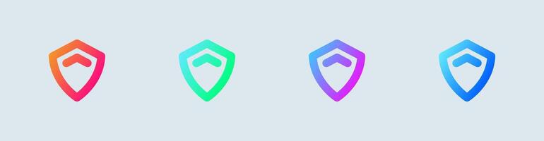 Privacy line icon in gradient colors. Personal data signs illustration. vector