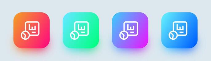 Analyst line icon in square gradient colors. Research signs illustration. vector