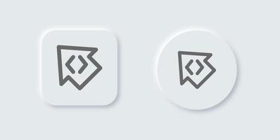 Software line icon in neomorphic design style. Technology signs illustration. vector