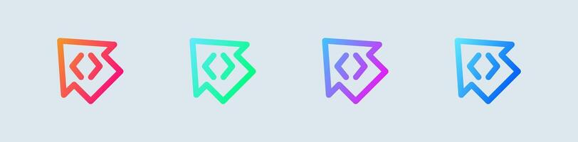 Software line icon in gradient colors. Technology signs illustration. vector