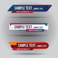 Lower third white and colorful design template modern contemporary. Set of banners bar vector