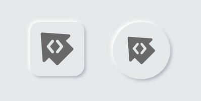 Software solid icon in neomorphic design style. Technology signs illustration. vector