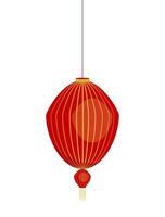 Red chinese paper lantern. Element for design of greeting card, banner, scrapbooking, sticker. vector