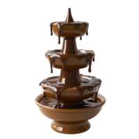 A three-tiered chocolate fountain oozes rich, melted chocolate, cascading down each level png