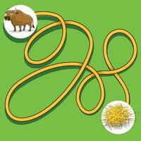 Layout for game labyrinth find a way bull illustration vector