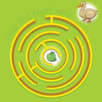 Game labyrinth find a way duck illustration vector
