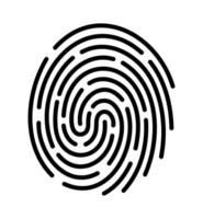 Fingerprint icon. Digital security authentication. ID application icon. Security system. Information security. vector