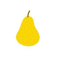 pear icon illustration, pyrus whole fruit in flat cartoon style vector