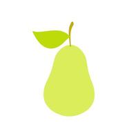illustration of a green pear in a flat and minimalist style vector