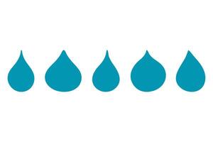 Simple water drop icon set vector