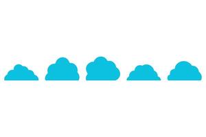 Simple cloud illustration design set vector