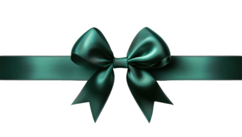 Elegant green ribbon with a bow on a for creative decoration png