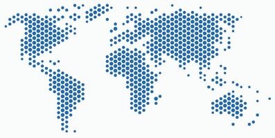 Circle shape world map on white background. vector