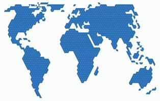 Triangle shape world map on white background. vector