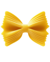 Whimsical bowtie-shaped yellow rubber pasta against a simple backdrop png